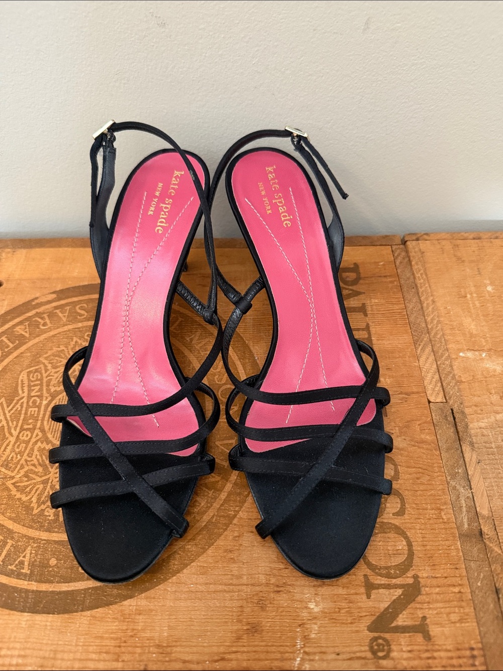 kate spade Black Strappy Heels